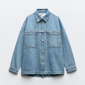 NWOT Zara Patch Pocket Denim Jacket